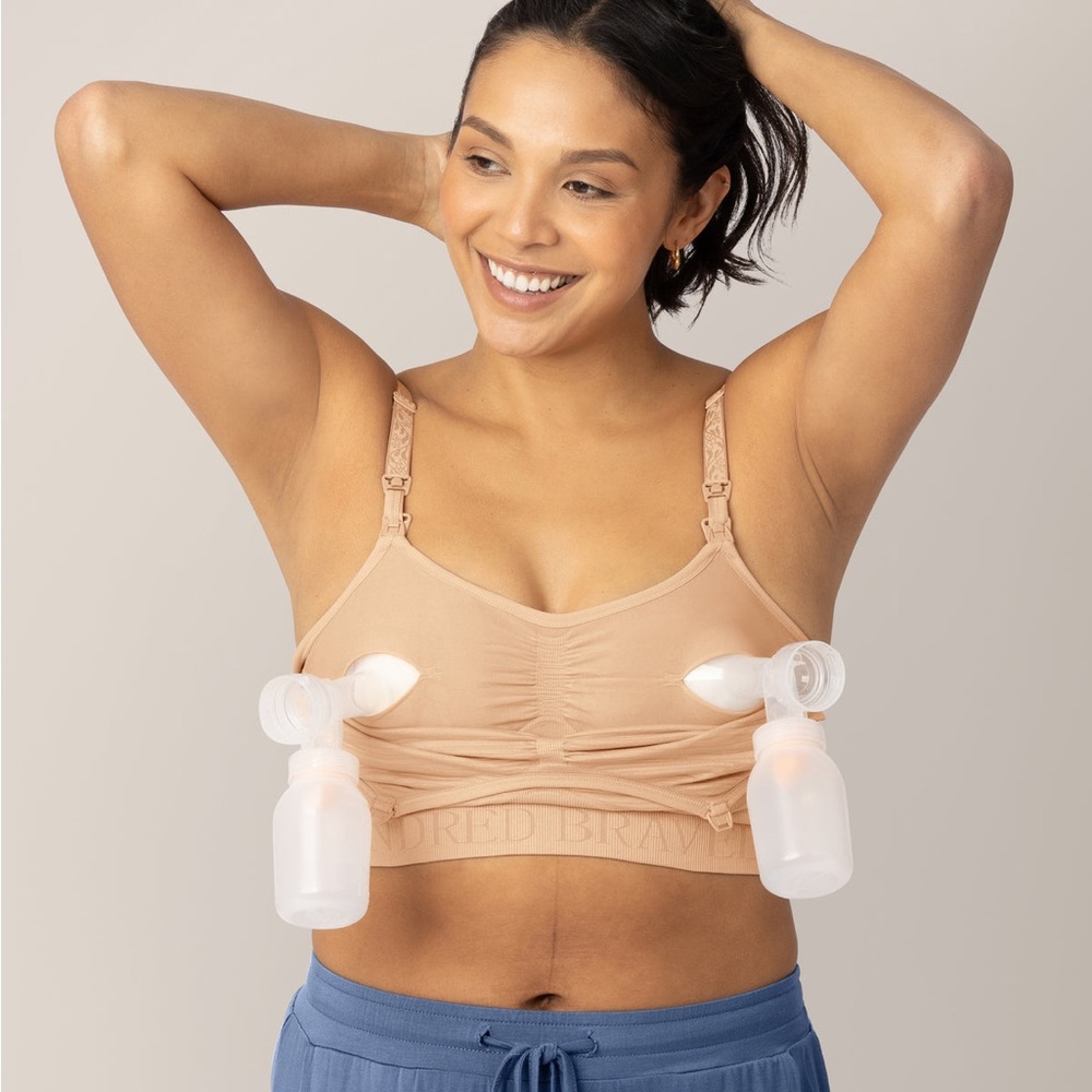 Kindred Bravely Sublime Pumping and Nursing Bra Size Large - Beige